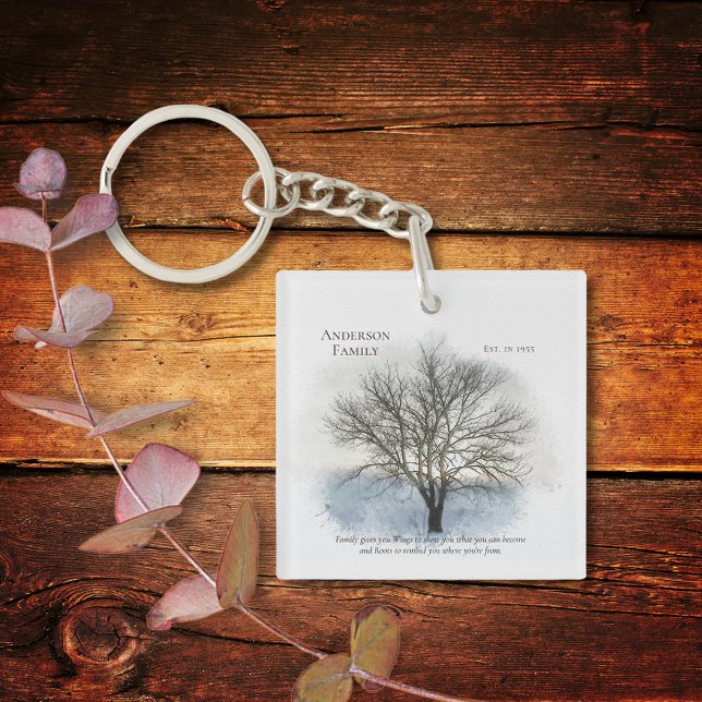 Family Reunion Watercolor Tree Party Favours Key Ring (Creator Uploaded)