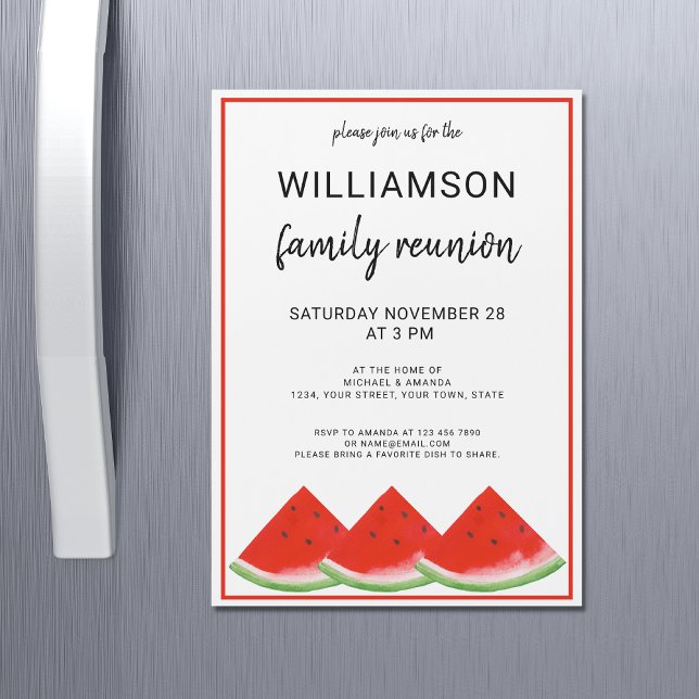 Family Reunion Watermelon Magnetic Invitation  (Creator Uploaded)