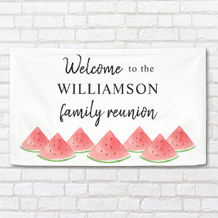 Family Reunion Watermelon Welcome Banner