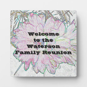 Family Reunion Welcome Artistic Flower Floral Plaque