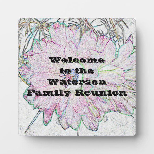 Family Reunion Welcome Artistic Flower Floral Plaque (Front)