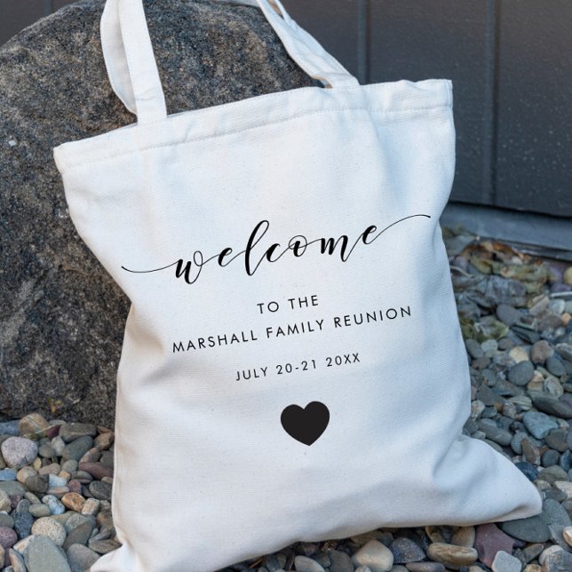 Family Reunion Welcome Bag, Black Text Tote Bag (Creator Uploaded)