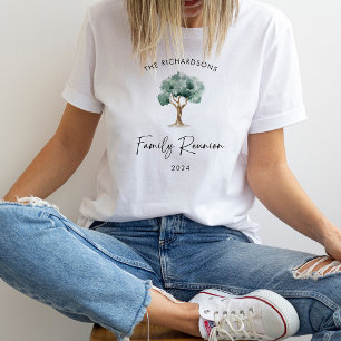 Family Reunion with Tree and Modern Script T-Shirt