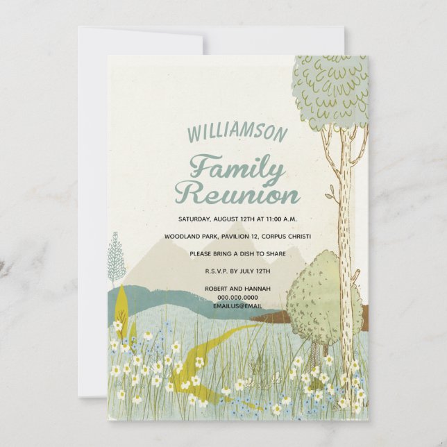 Family Reunion Woodland Picnic Invitation (Front)