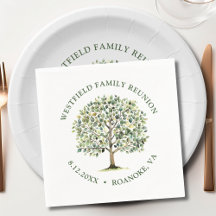 Family Reunion Woodland Watercolor Tree