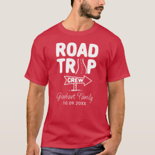 Family Road Trip Crew Typography RV Camper Travel T-Shirt