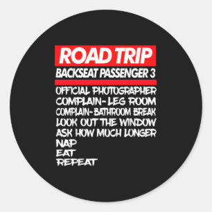 Family Road Trip Shirts Funny _ Vacation _ Summer Classic Round Sticker