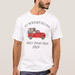 Family Road Trip Summer Vacation Matching Dad T-Shirt<br><div class="desc">Our classic watercolor red truck loaded up with luggage is perfect for a family road trip, summer vacation or family reunion. You can customise it with your family name, occasion and year of the a family adventure. Makes a great celebratory holiday week with matching tees for mum, dad, daughter, son,...</div>