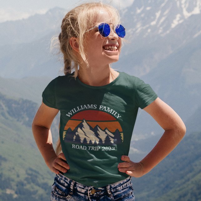 Family Road Trip Vacation Mountains Custom Kids T-Shirt (Creator Uploaded)