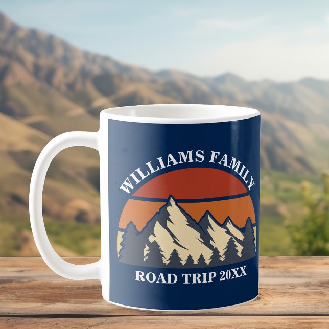 Family Road Trip Vacation Mountains Custom Reunion Coffee Mug (Creator Uploaded)