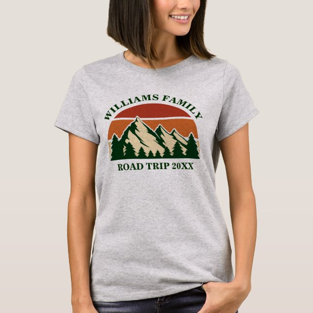 Family Road Trip Vacation Reunion Sunset Matching T-Shirt (Front)