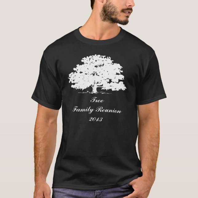 Family Roots: Customisable Oak Tree Reunion T-Shirt (Front)