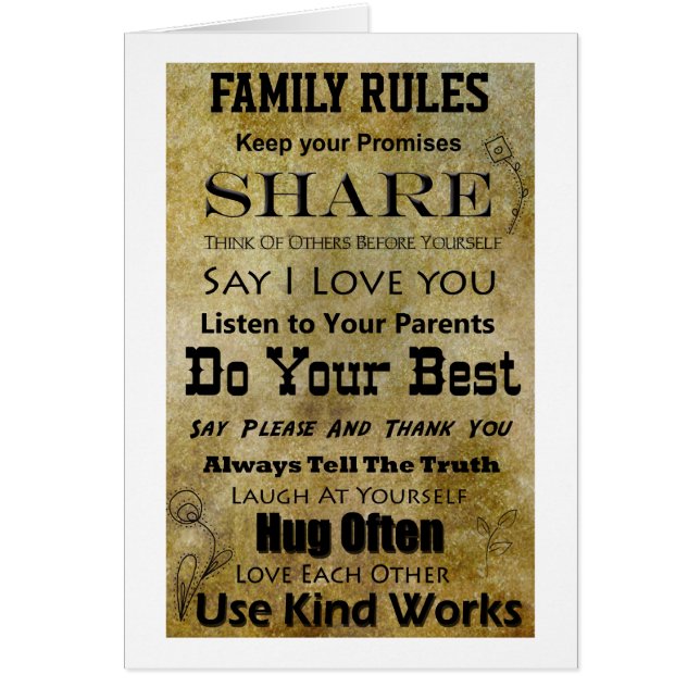 Family Rules (Front)