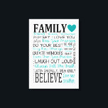Family Rules Canvas<br><div class="desc">What a great piece to hang up in your home! Show the family rules of the house!</div>