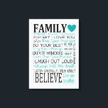 Family Rules Canvas Print<br><div class="desc">What a great piece to hang up in your home! Show the family rules of the house!</div>