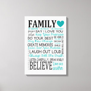 Family Rules Canvas Print