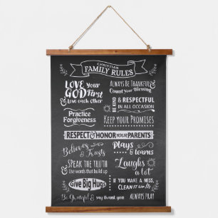 Family Rules - Christian values to live together Hanging Tapestry