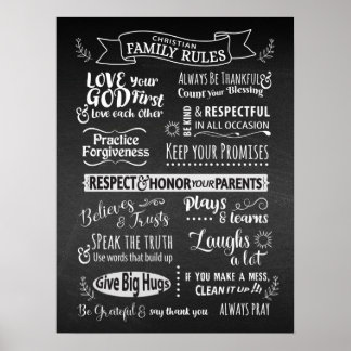 Family Rules - Christian values to live together Poster