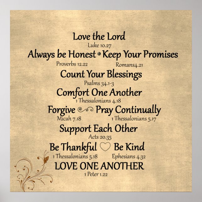 Family Rules with Bible Verse Poster (Front)