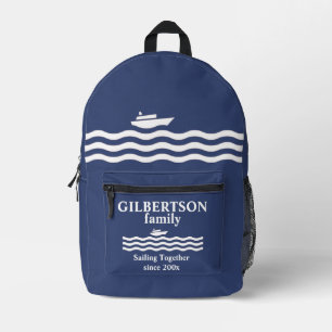 Family Sailing Boat Cruise Matching Printed Backpack