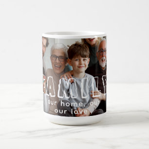 Family Script Collage Chic Coffee Mug