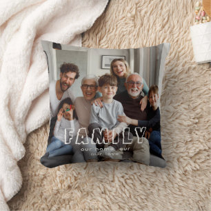 Family Script Collage Chic Cushion