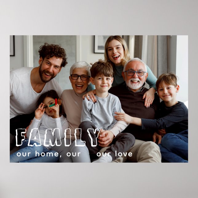 Family Script Collage Chic  Poster (Front)