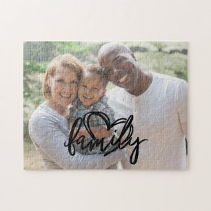 Family Script   Custom Family Photo Jigsaw Puzzle