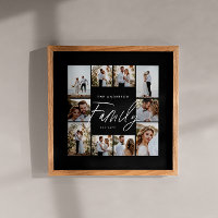Family script elegant modern minimal photo collage