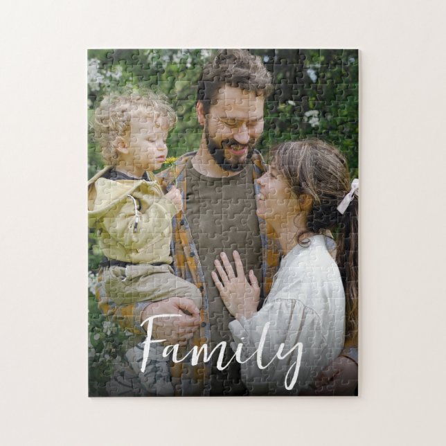 Family Script Font Custom Photo  Jigsaw Puzzle (Vertical)
