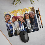 Family Script Overlay Photo Mouse Pad<br><div class="desc">Create a sweet keepsake of your family vacation,  holidays,  or special moment with this cute photo mousepad. Add your favourite horizontal / landscape orientated photo with "family" overlaid in white handwritten style modern calligraphy lettering.</div>