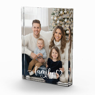 Family Script Photo Heart Name Custom Display Block