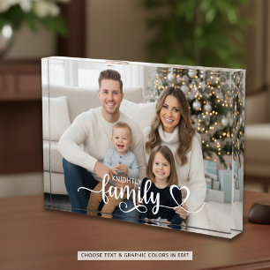 Family Script Photo Heart Name Custom Display Block