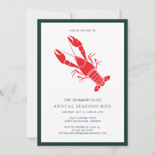 Family Seafood Boil Crawfish Cookout Invitation