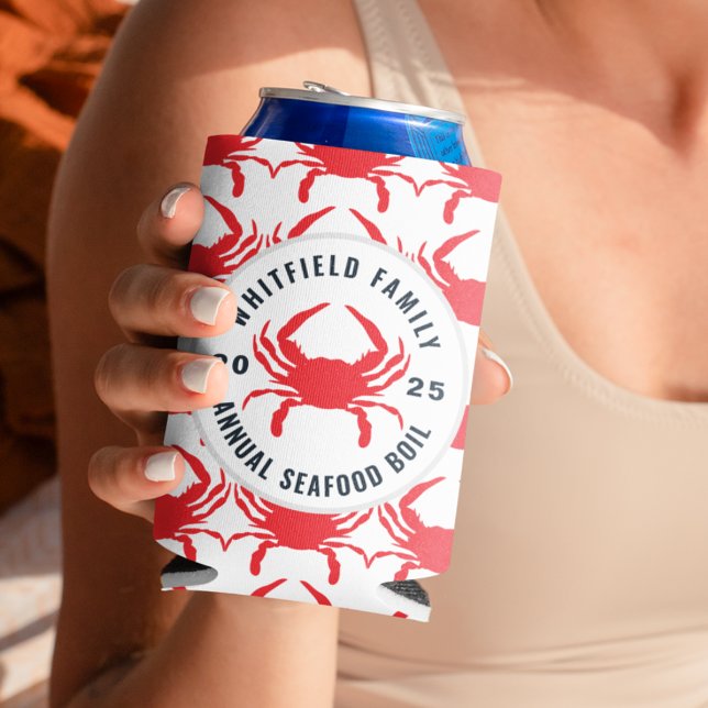 Family Seafood Boil Personalised Crab Can Cooler (Family Seafood Boil Personalized Crab Can Cooler)