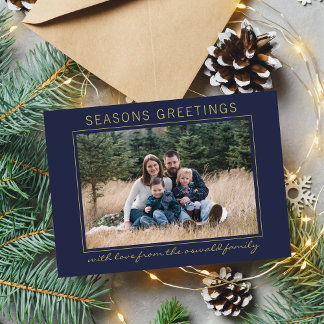 Family Seasons Greetings Holiday Photo Card