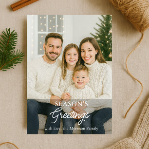 Family Season's Greetings Photo Holiday Card