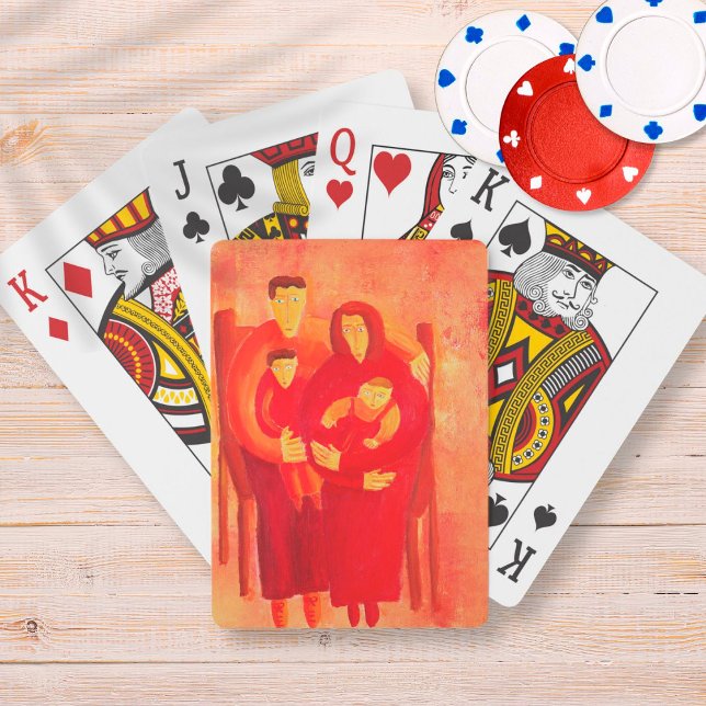 Family Seated Contemporary Art Portrait Painting Playing Cards (Creator Uploaded)