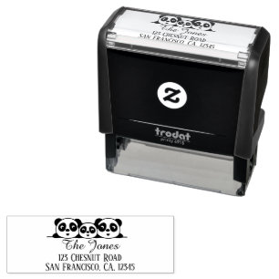 Family Self-Inking Address Stamp 2 Parents 1 child