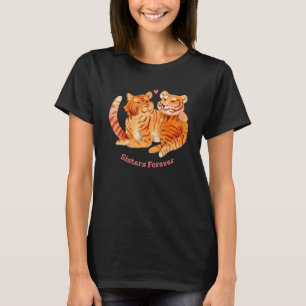 Family Siblings Sister Forever Tiger Heart Love Lu T-Shirt