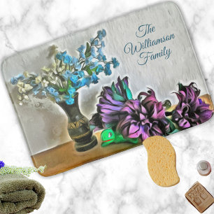 Family Silk and Corn Husk Flowers 2190 Bath Mat