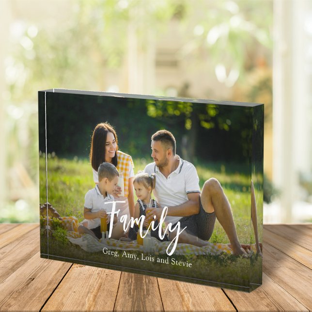 Family Simple Typography Personalised Photo Block (Creator Uploaded)