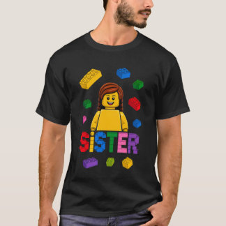 Family Sister Master Builder Building Bricks Block T-Shirt