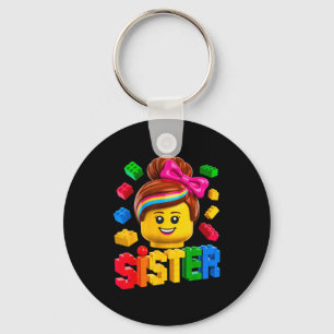 Family sister master builder building bricks key ring