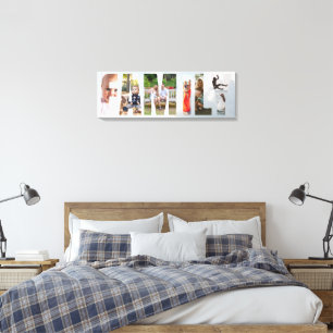 Family Six Template Photo Frame Canvas Print