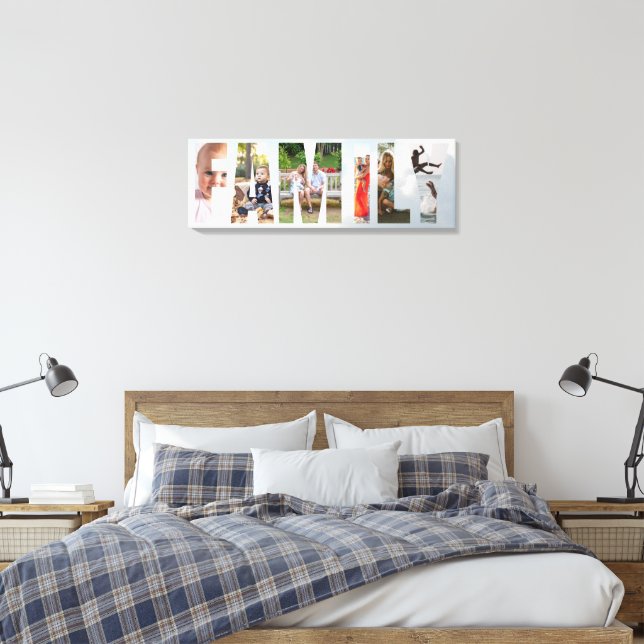 Family Six Template Photo Frame Canvas Print (Insitu(Bedroom))