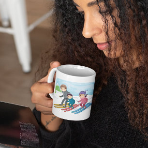 Family Skiing Coffee Mug
