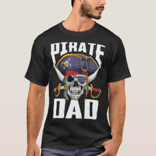 Family Skull Pirate Dad Jolly Roger Crossbones Fla T-Shirt