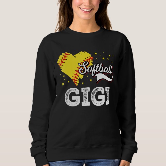 Family Softball Palyer Gigi Softball Mother Grandm Sweatshirt (Front)