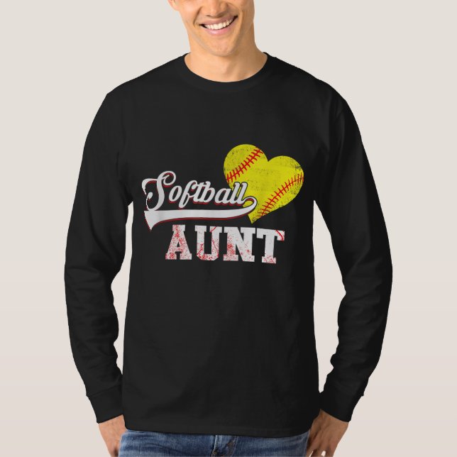 Family Softball Player Gifts Softball Aunt T-Shirt (Front)